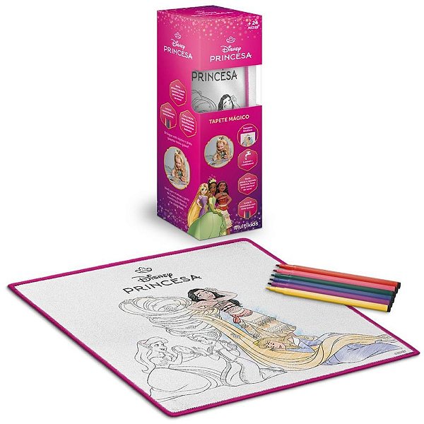 Brinquedo para colorir tapete mágico acqua princesas - multikids (unidade)