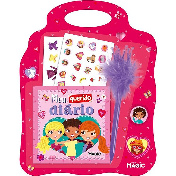 Diario meu querido diario c/adesivos - magic kids (unidade)