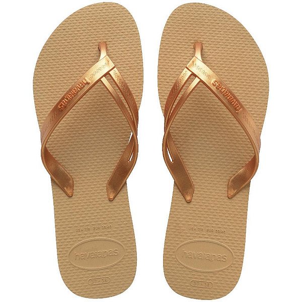 Chinelo havaianas feminino elegance 39/0 dourada - havaianas (par)