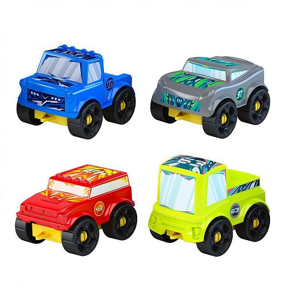 Brinquedo para montar blocolandia click 4 carros 24p - dismat (unidade)