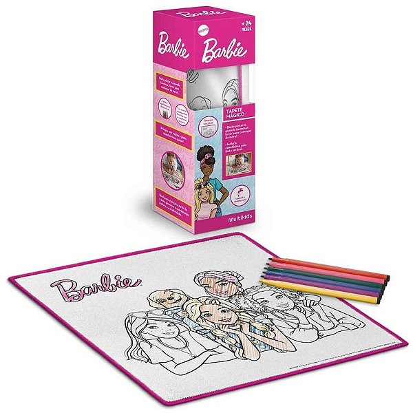 Brinquedo para colorir tapete mágico acqua barbie - multikids (unidade)