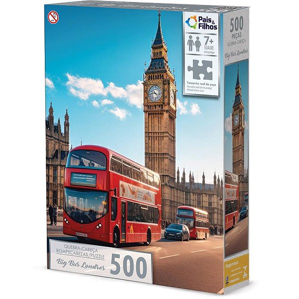 Quebra-cabeca cartonado big bus londres 500 pecas - pais e filhos (unidade)