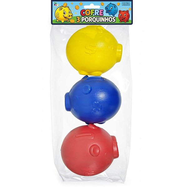 Brinquedo diverso cofre porquinho sortido - leplastic (pct.c/03)