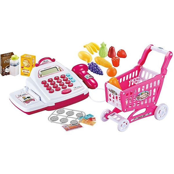 Brincando de profissoes caixa registradora c/carrinho - multikids (unidade)