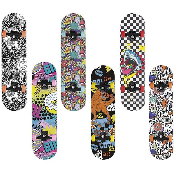 Skate nollie pop com lixa (sortido) - etitoys (unidade)