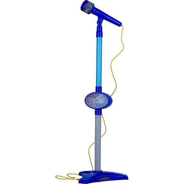 Instrumento musical microfone azul c/som/luz - bee toys (unidade)