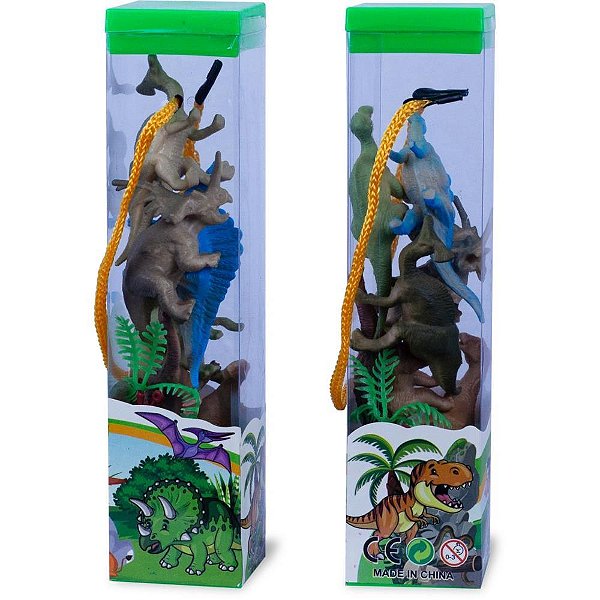 Dinossauro miniaturas tubo (s) - bee toys (unidade)