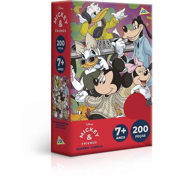 Quebra-cabeca cartonado mickey real life 200 pecas - toyster (unidade)