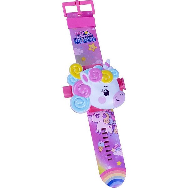 Relogio infantil unicornio com projetor - bee toys (unidade)