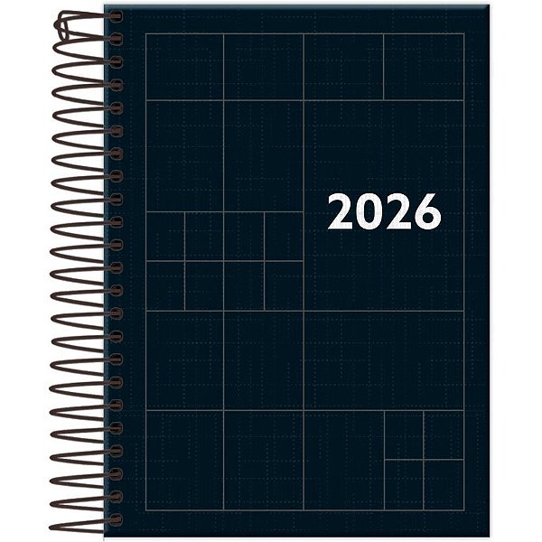 Agenda 2026 compacta preta 176f.123x170mm - foroni (pct.c/04)
