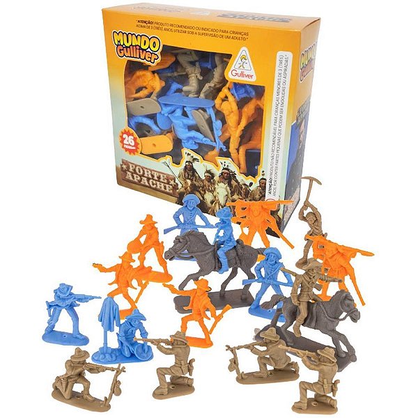 Miniatura colecionavel forte apache cowboy 24fig.2cav - gulliver (unidade)