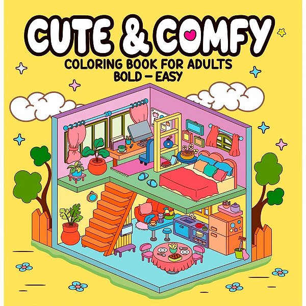 Livro de colorir cute e comfy book for adults - online editora (unidade)