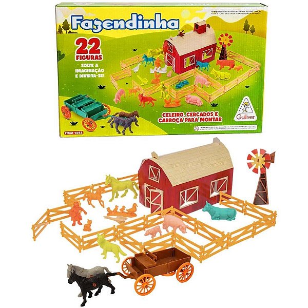 Miniatura colecionavel fazendinha playset 20fig.cerca - gulliver (unidade)