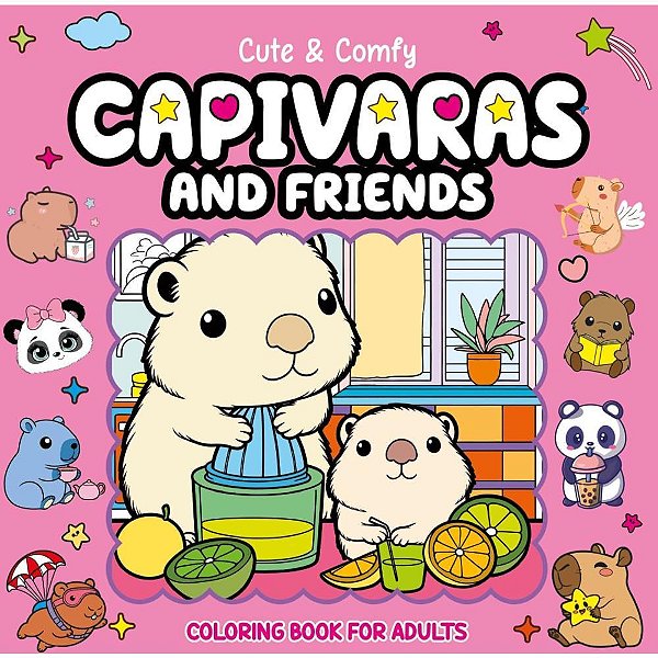 Livro de colorir cute e comfy capivaras friends - online editora (unidade)