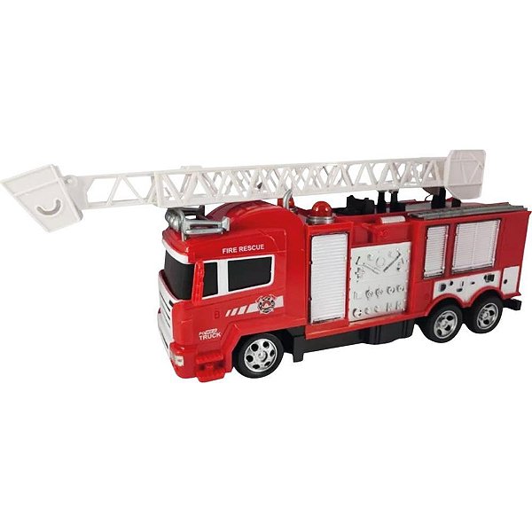 Carrinho controle remoto truck bombeiro 4func c/luz - samba toys (unidade)