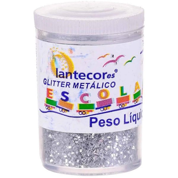 Glitter pvc prata 100g. - lantecor (pote)