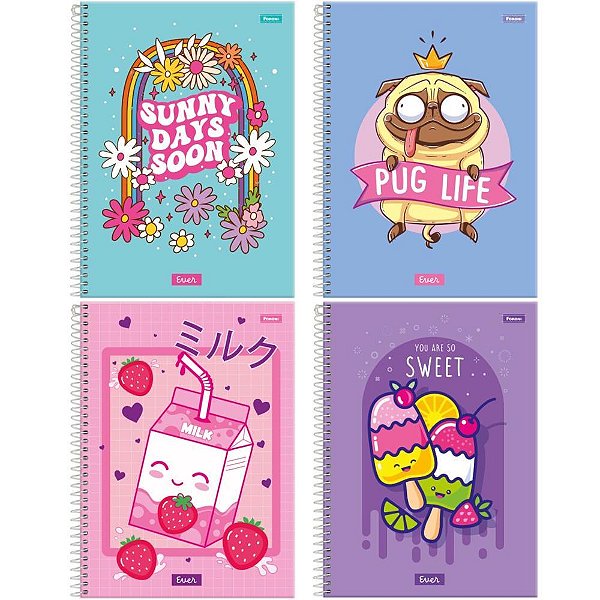Caderno 01x1 capa dura ever 80fls. - foroni (pct.c/04)