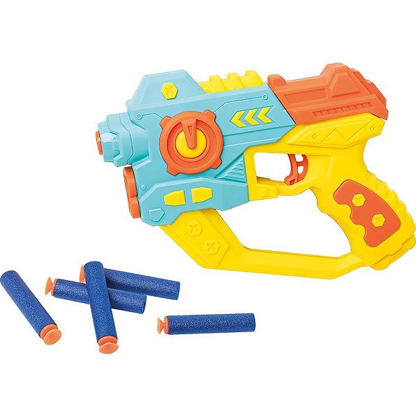 Lancador disparador gunman 6dardos 22cm - samba toys (unidade)
