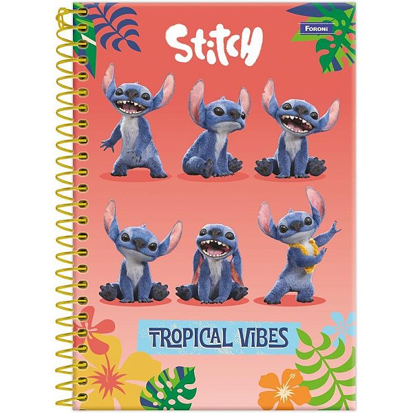 Caderno espiral 1/4 capa dura stitch movie 80f - foroni (pct.c/05)