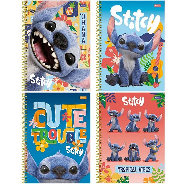 Caderno 10x1 capa dura stitch movie 160fls. - foroni (pct.c/04)