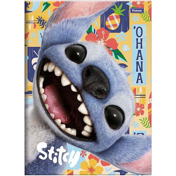 Caderno brochura 1/4 capa dura stitch movie 80f - foroni (pct.c/05)