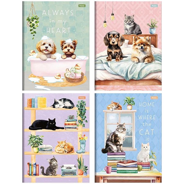 Caderno brochura 1/4 capa dura furfriends 80fls. - foroni (pct.c/05)