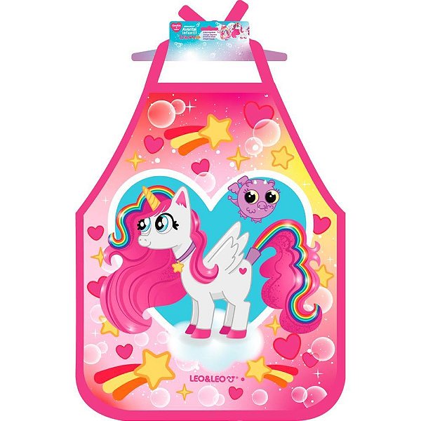 Avental escolar decorado unicornio regulavel infantil - leonora (unidade)
