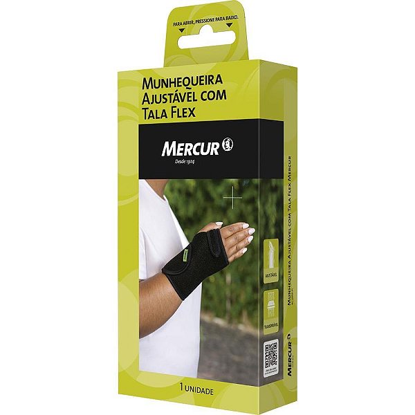 Produto ergonomico munhequeira com tala flex - mercur (unidade)