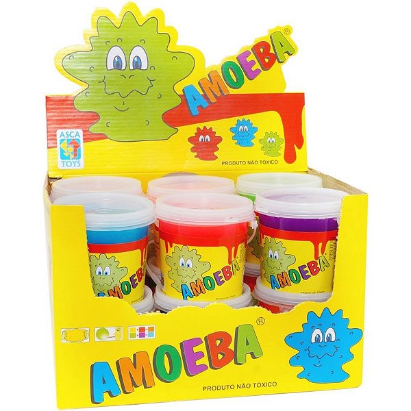 Slime amoeba 110g. cores (s) - asca toys (dp.c/24)