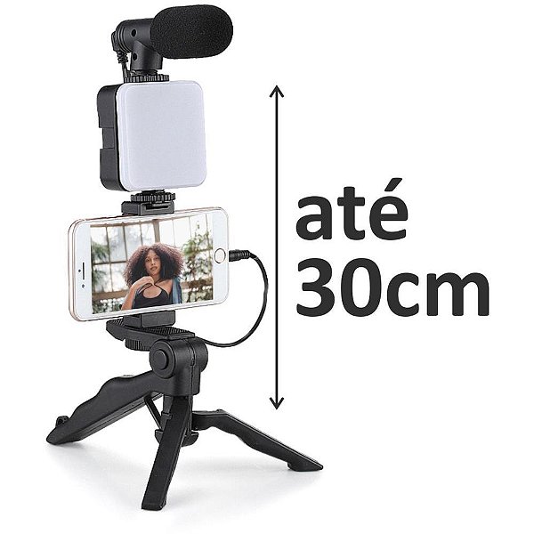 Suporte para celular tripe p/celular c/microf.led - mercoriental (unidade)