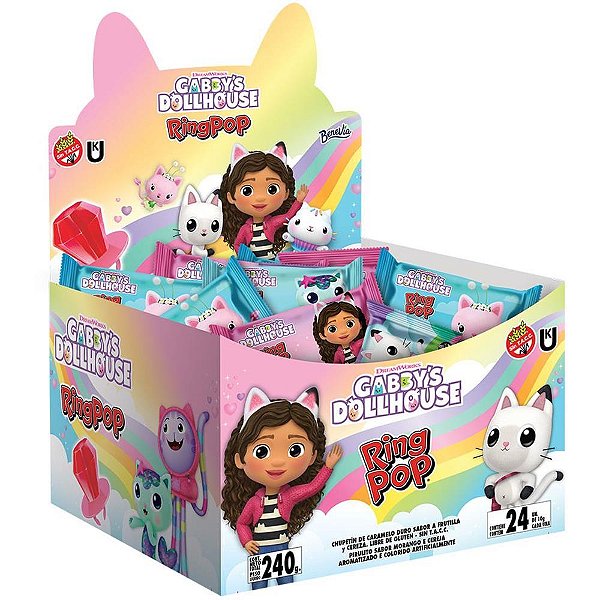 Doce ring pop gabbys 240g - bazooka candy (dp.c/24)