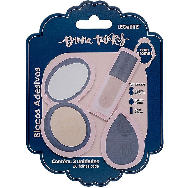 Bloco de recado autoadesivo bruna tavares c/aroma 3x20fls - leonora (bl.c/03)