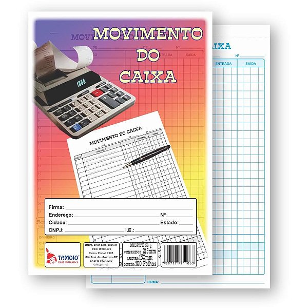 Livro movimento caixa 1/4 100 folhas - tamoio (pct.c/05)
