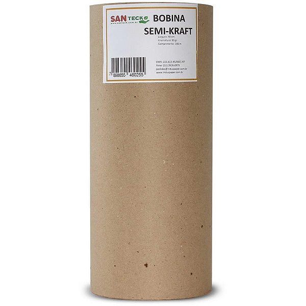 Papel semi kraft bobina 40cmx200m. 60grs. - santeck (bobina)