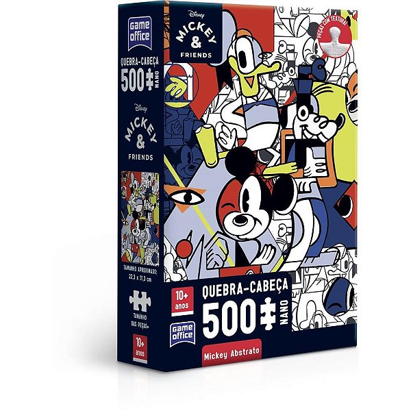 Quebra-cabeca cartonado mickey 500 pcs nano - toyster (unidade)