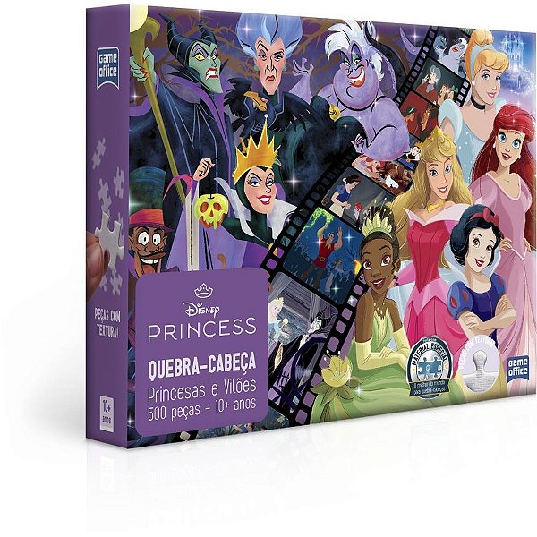 Quebra-cabeca cartonado princesas e viloes 500pcs - toyster (unidade)