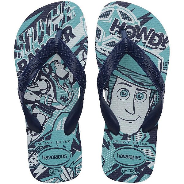 Chinelo havaianas infantil kids disney 29/0 azul - havaianas (par)