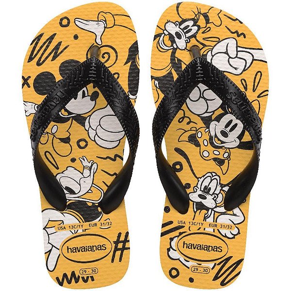 Chinelo havaianas infantil kids disney 29/0 amarelo - havaianas (par)