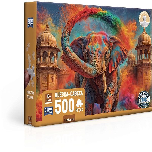 Quebra-cabeca cartonado elefante 500 pcs - toyster (unidade)