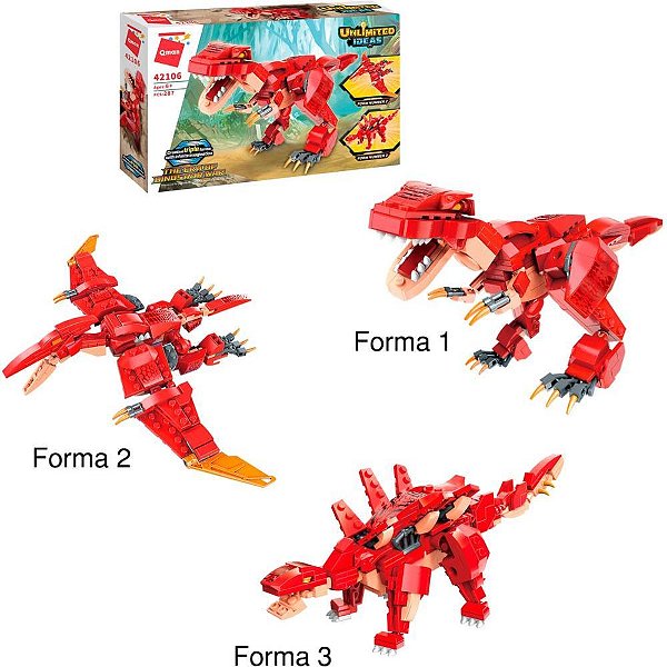 Brinquedo para montar combo dinossauros 287pcs vm. - keepplay (unidade)