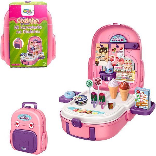 Brincando de profissoes kit sorveteria na malinha 21pc - wellmix (unidade)