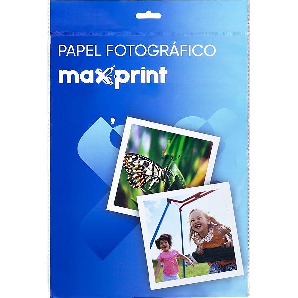 Papel fotografico inkjet a4 glossy adesivo 135g - maxprint (pct.c/20)