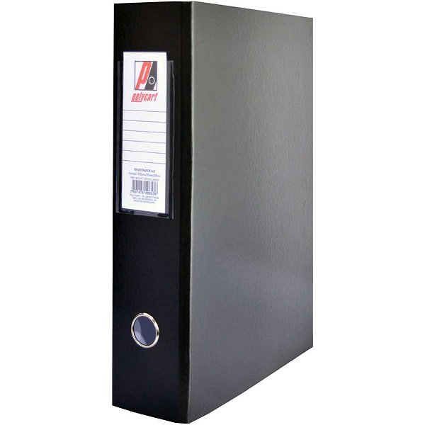 Pasta registradora oficio largo preta - polycart (pct.c/04)