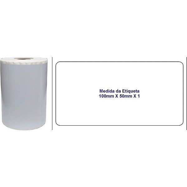 Etiqueta adesiva couche 100x50mmx30m c/560etiq - fitacrel (rolo)