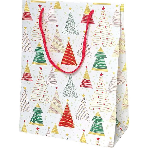 Sacola para presente natal grande 29x40x12cm (s) - cristina (pct.c/12)