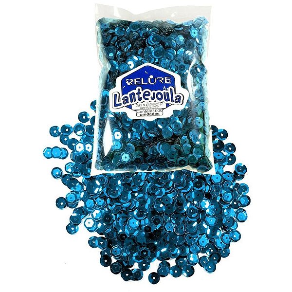 Lantejoula metalizada azul royal n.08 c/1000unid. - honey (pacote)