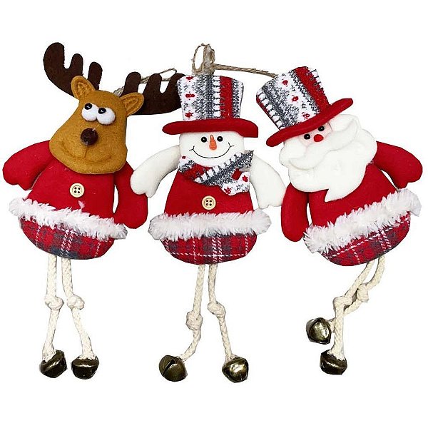 Artigo para decoracao natal bonecos natalinos 11x31cm teci - v.m.p. (unidade)