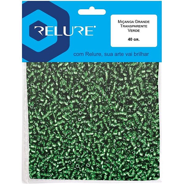 Micanga verde transp. 40g. grande3,6mm - honey (pacote)