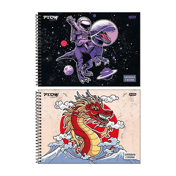 Caderno desenho univ capa dura flow 80fls. - jandaia (pct.c/04)