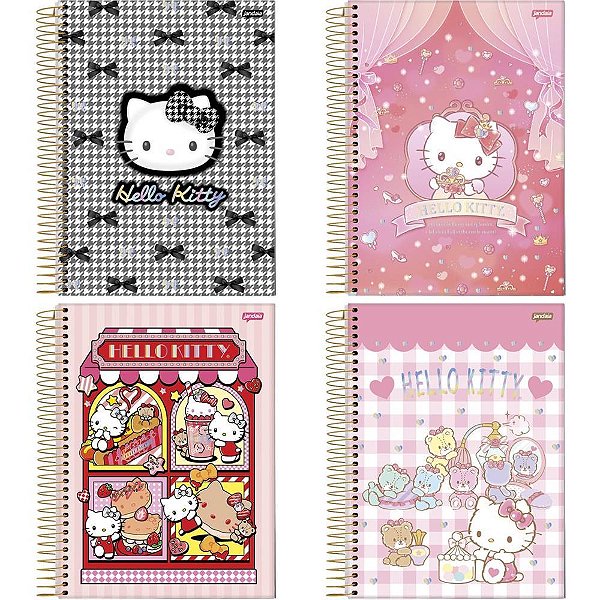 Caderno 01x1 capa dura hello kitty 80fls. i.a - jandaia (pct.c/04)